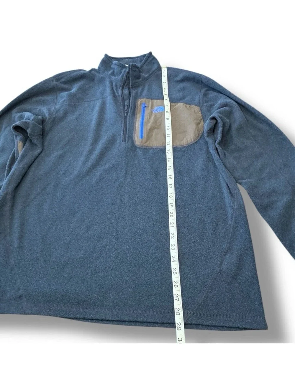The North Face Polartec Classic 1/4 Zip Fleece Pullover Jacket Blue Gray Men XL